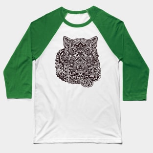Cat Mandala Tattoo Baseball T-Shirt